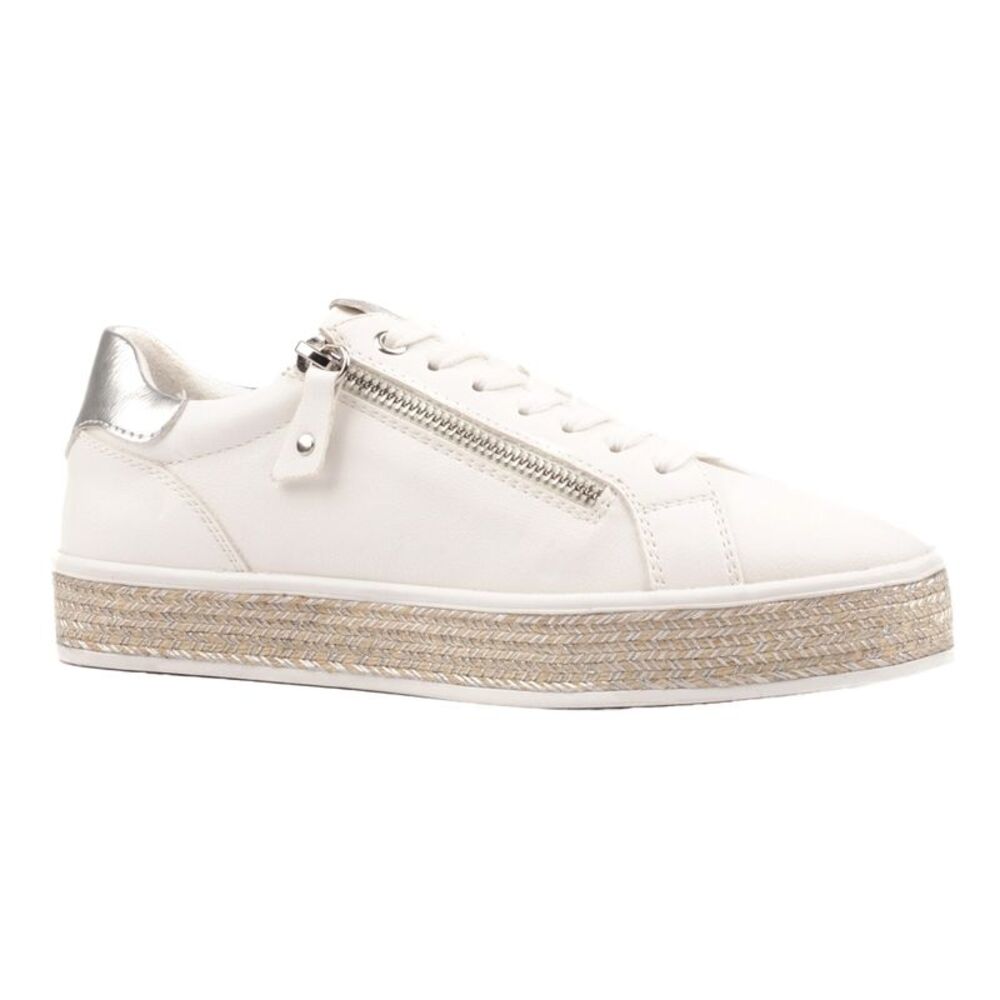 Lunar Womens/Ladies Hallie Faux Leather Sneakers / White